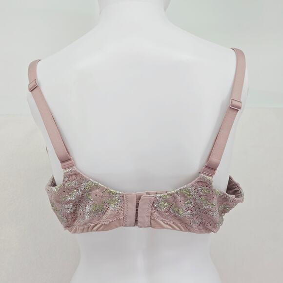 Victoria's Secret Perfect Shape Lace Bra Purple Metallic 38D - Picture 2 of 5